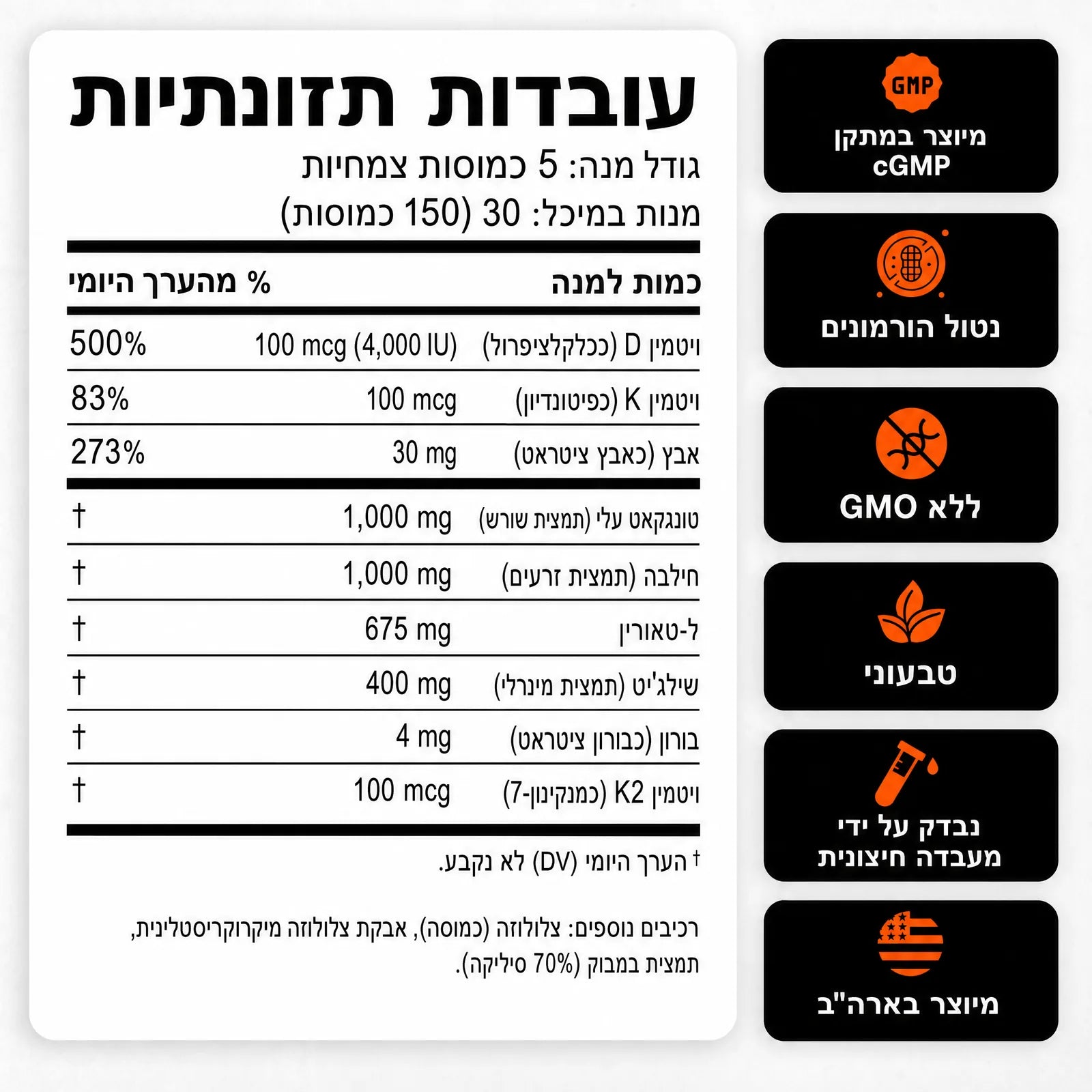 תווית תזונתית בעברית