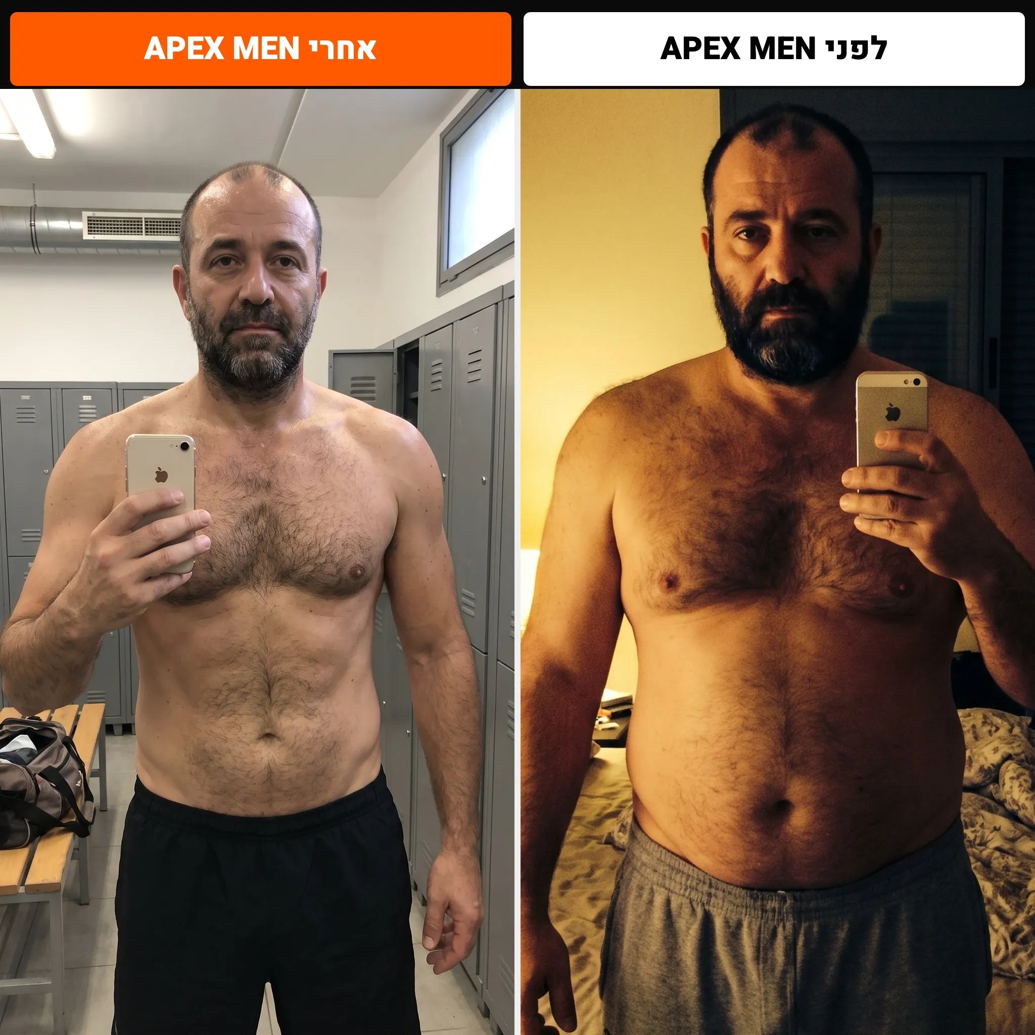 לפני ואחרי APEX MEN