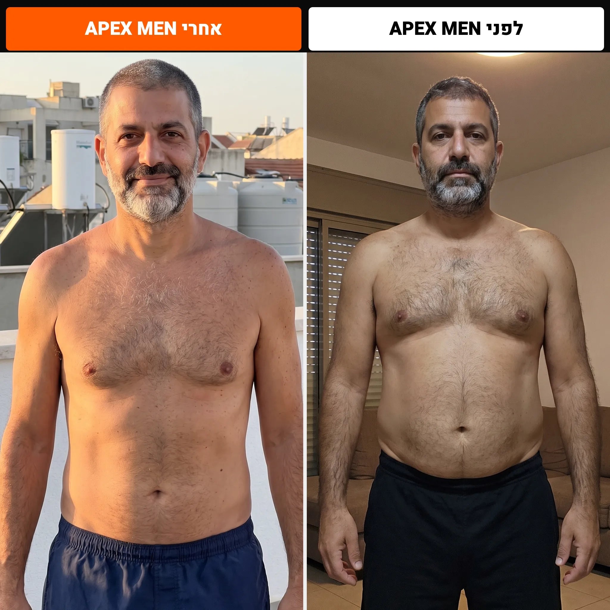 לפני ואחרי APEX MEN
